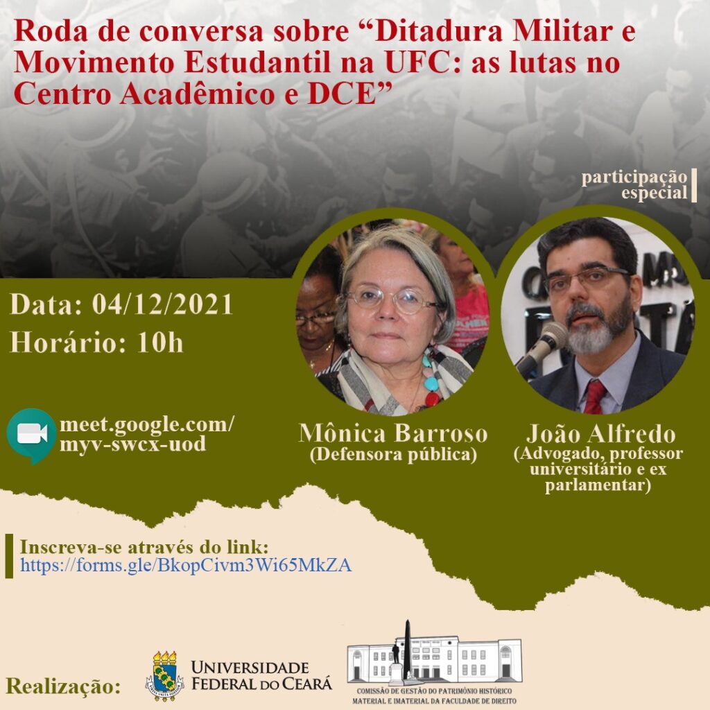 Roda de conversa sobre “Ditadura Militar e Movimento Estudantil na UFC ...
